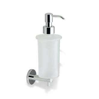 Chrome Wall Mounted Frosted Glass Soap Dispenser with Brass Mounting StilHaus VE30-08